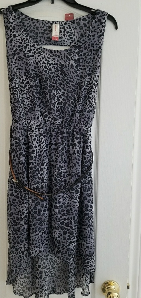 Animal print high low dress